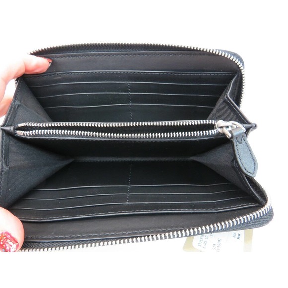 NWT BURBERRY 8005979 STORM BLUE LEATHER CREST LOGO ZIP CONTINENTAL WALLET $640 - Picture 2 of 12